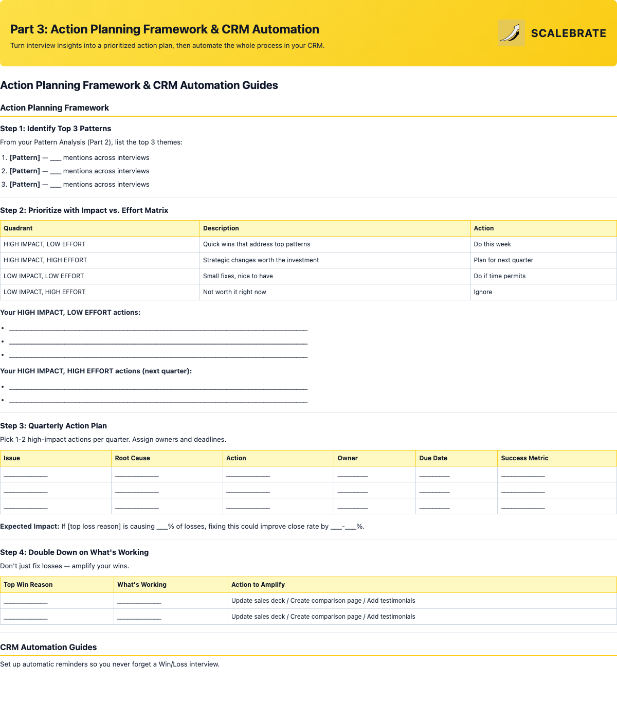Preview of the Action Planning Framework and CRM Automation Guides