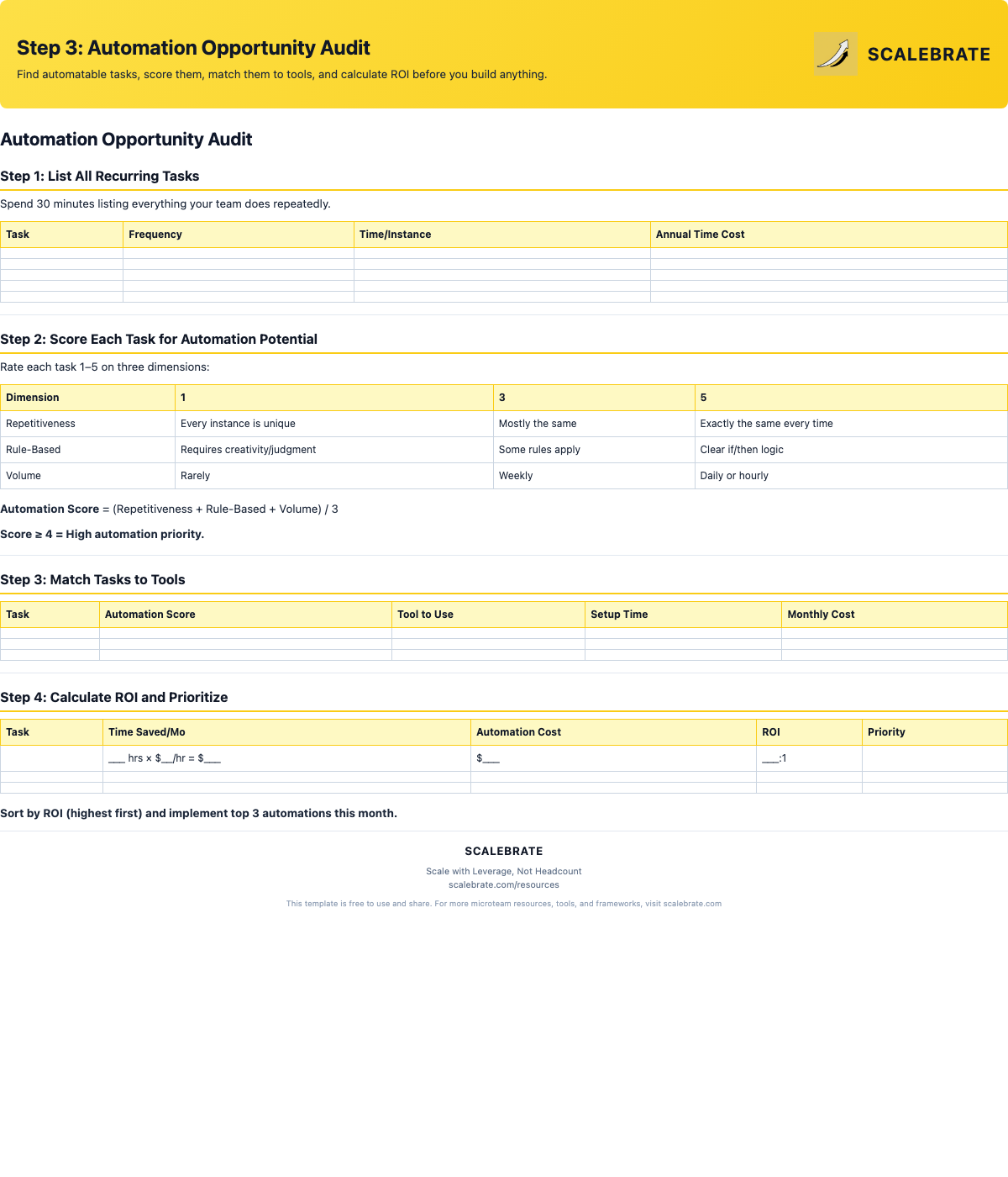 Preview of the Automation Opportunity Audit