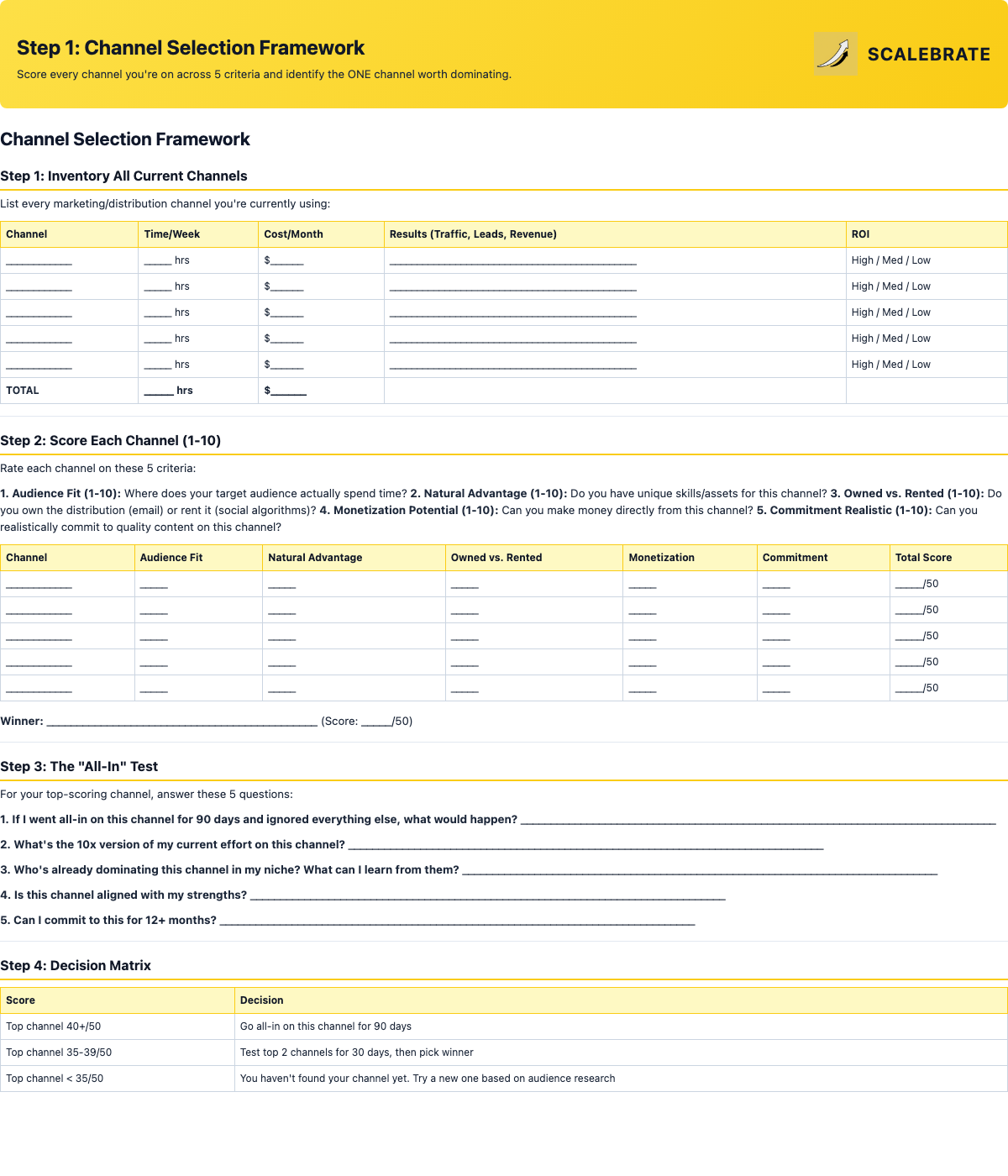 Preview of the Channel Selection Framework